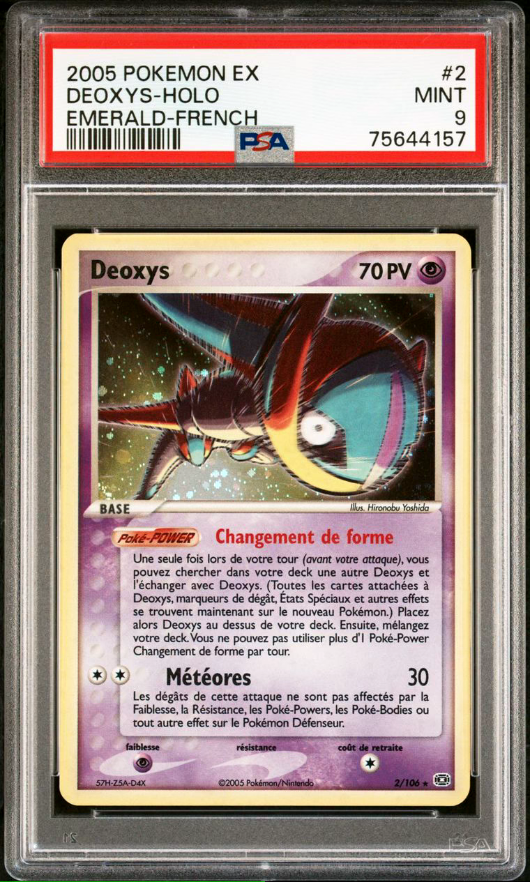 CARTE POKMON  DEOXYS HOLO 2106  PSA 9  EX EMERAUDE