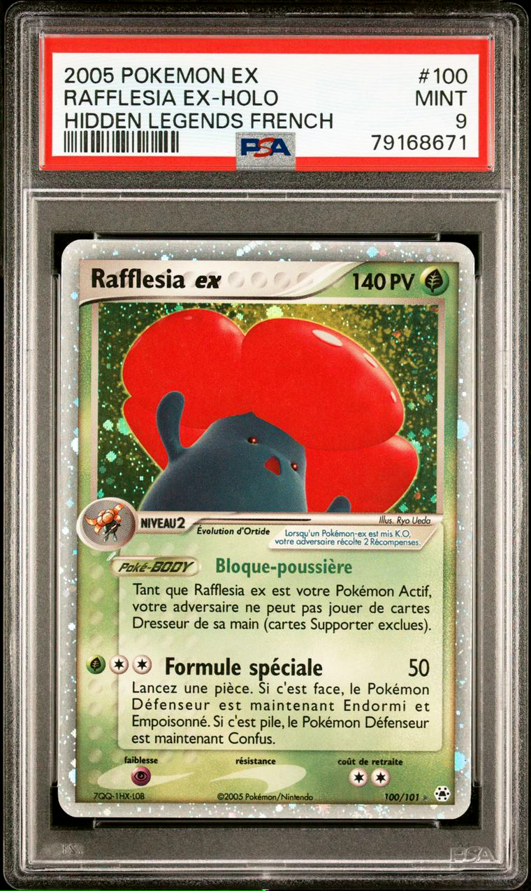 CARTE POKMON  RAFFLESIA EX 100101  PSA 9  LGENDES OUBLIES