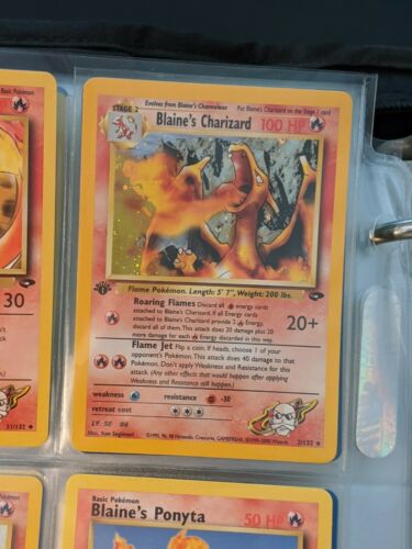 Blaines Charizard 1st Edition Holo Shiny Rare Pokemon Card MINT CONDITION