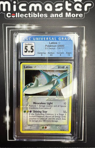 Ex Deoxys Latios Gold Star  106107 2005  Holo Pokemon  CGC 55