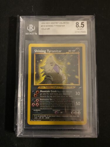 2002 Pokemon Shining Tyranitar Holo 113105 Neo Destiny Ultra Rare BGS 85 NR MT