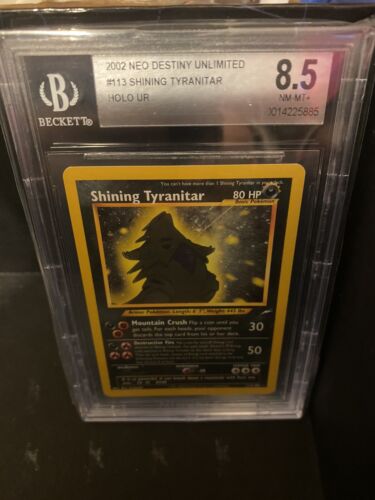 2002 Pokemon Shining Tyranitar Holo 113105 Neo Destiny Ultra Rare BGS 85 NR MT