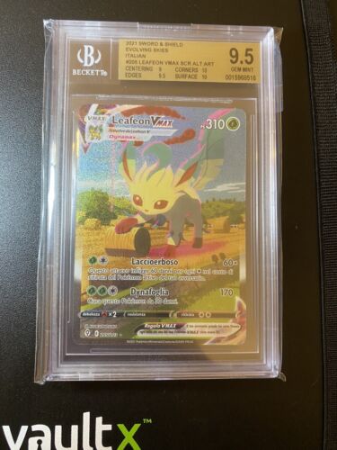 Pokemon  Leafeon VMAX Alternative  BGS 95 GEM MINT  205203 Evoluzioni Etere