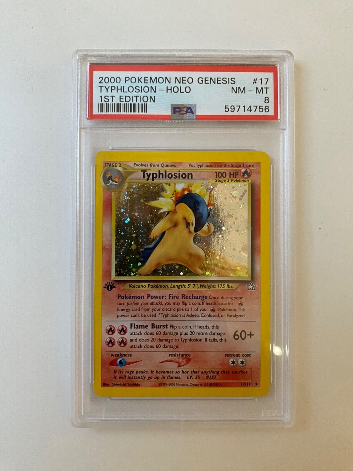 Pokemon TCG  Typhlosion 17  PSA 8  1st Edition