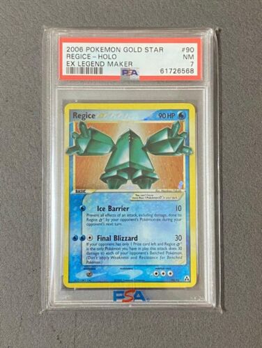 PSA 7 Regice Gold Star Pokemon EX Legend Maker 2006 9092 Holo