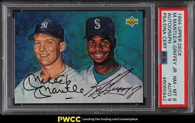 1994 Upper Deck Mickey Mantle  Ken Griffey Jr PSADNA 9 AUTO PSA 8 NMMT