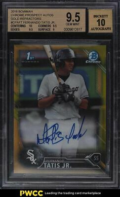 2016 Bowman Chrome Gold Refractor Fernando Tatis Jr ROOKIE RC AUTO 50 BGS 95