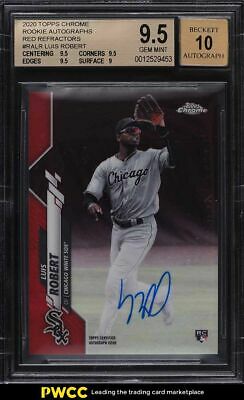 2020 Topps Chrome Red Refractor Luis Robert ROOKIE RC AUTO 55 RALR BGS 95 GEM