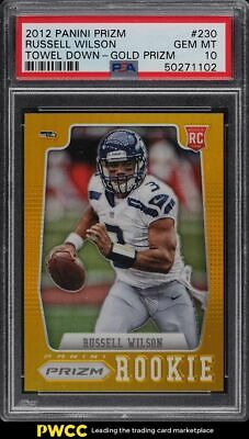 2012 Panini Prizm Towel Down Gold Prizm Russell Wilson ROOKIE RC 10 230 PSA 10