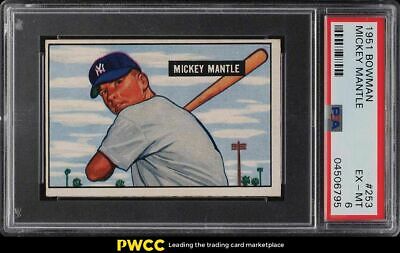 1951 Bowman Mickey Mantle ROOKIE RC 253 PSA 6 EXMT