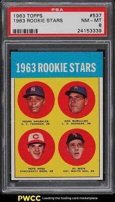 1963 Topps Pete Rose ROOKIE RC 537 PSA 8 NMMT