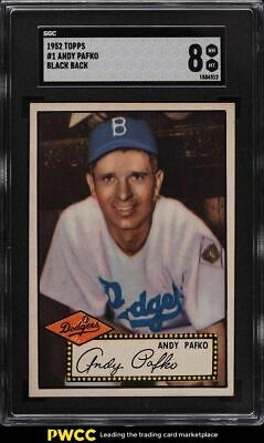 1952 Topps Andy Pafko BLACK BACK 1 SGC 8 NMMT