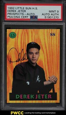 1992 Little Sun High School Derek Jeter ROOKIE RC PSADNA AUTO PSA 9 MINT