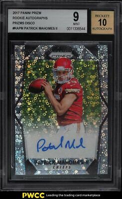 2017 Panini Prizm Disco Prizms Patrick Mahomes II ROOKIE RC AUTO BGS 9 MINT