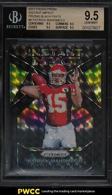 2017 Panini Prizm Instant Impact Black Finite Patrick Mahomes II RC 11 BGS 95