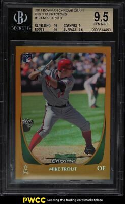 2011 Bowman Chrome Gold Refractor Mike Trout ROOKIE RC 50 101 BGS 95 GEM MINT