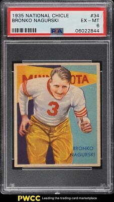 1935 National Chicle Football Bronko Nagurski 34 PSA 6 EXMT