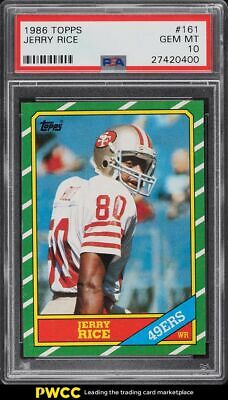 1986 Topps Football Jerry Rice ROOKIE RC 161 PSA 10 GEM MINT