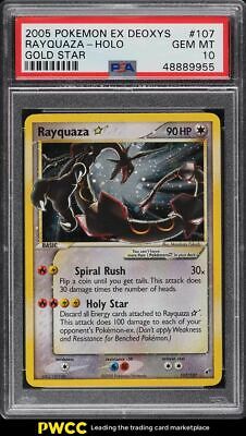 2005 Pokemon EX Deoxys Holo Rayquaza Gold Star 107 PSA 10 GEM MINT