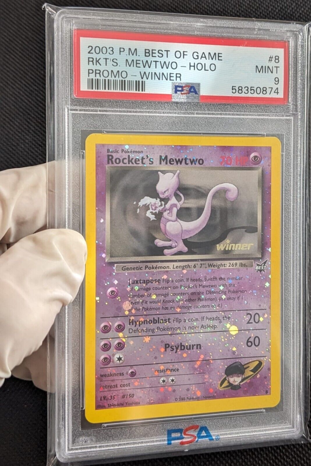  PSA 9 Rockets Mewtwo Mewtu 8 Best of Game Winner Stamp Pokemon Karte 14132