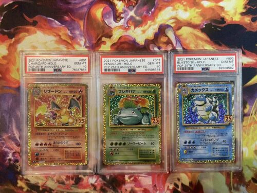 Pokemon PSA 10  25th Anniversary  charizard blastoise venusaur Japanese 